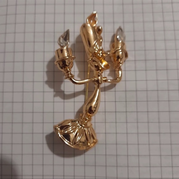 Candle Holder Beauty&Beast Gold Brooch - Picture 6 of 16